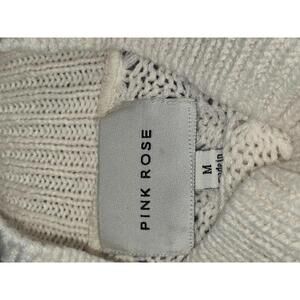 PINK ROSE Colorblock Knit Cropped Sweater with Turtleneck - Size M